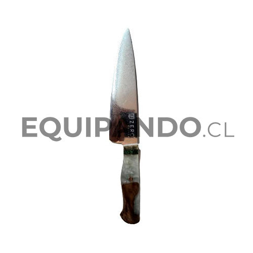 Cuchillo Chef De Cocina 7.6'' - Zero Knives - Pro White Damascus