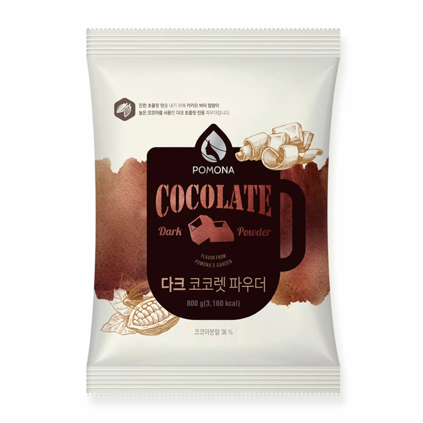 Excepcional Chocolate En Polvo Coreano Pomona 800 Gr