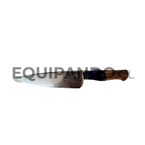 Cuchillo Chef De Cocina 7.6'' - Zero Knives - Pro Blue  Damascus