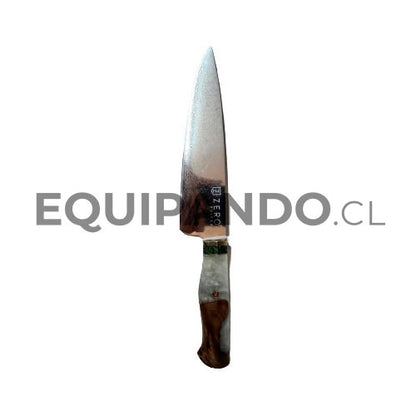 Cuchillo Chef De Cocina 7.6'' - Zero Knives - Pro White Damascus
