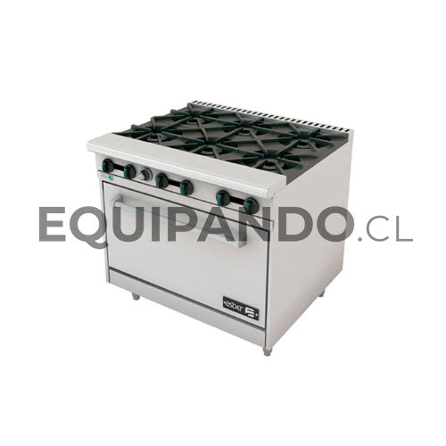 COCINA CON HORNO 6 QUEMADORES AER-6-36 ASBER